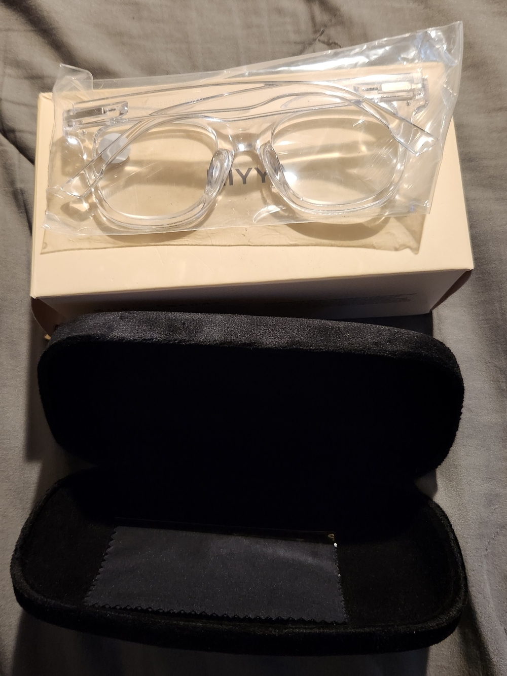 Miyya Clear Transparent Frame Blue Light +2.5 Glasses with Case